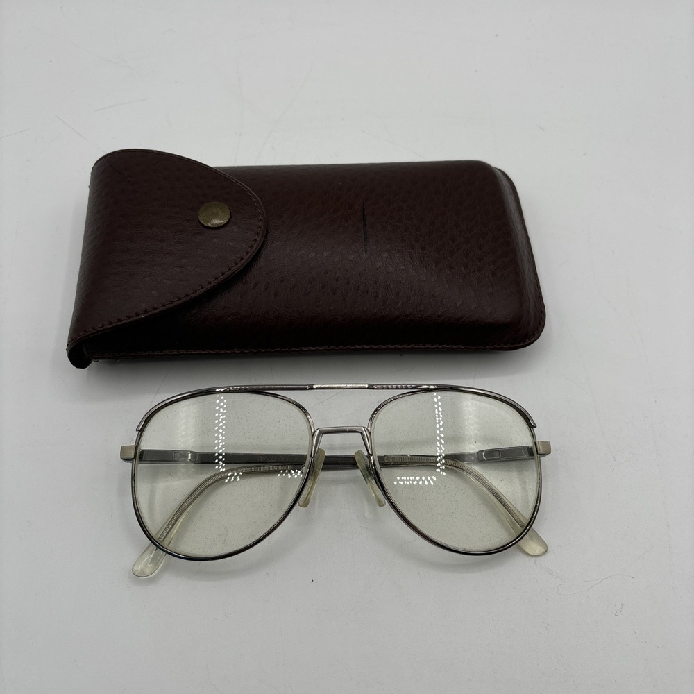 AO Safety American Optical Aviator 145 Z87 Glasses Silver Vintage EX590 56 18